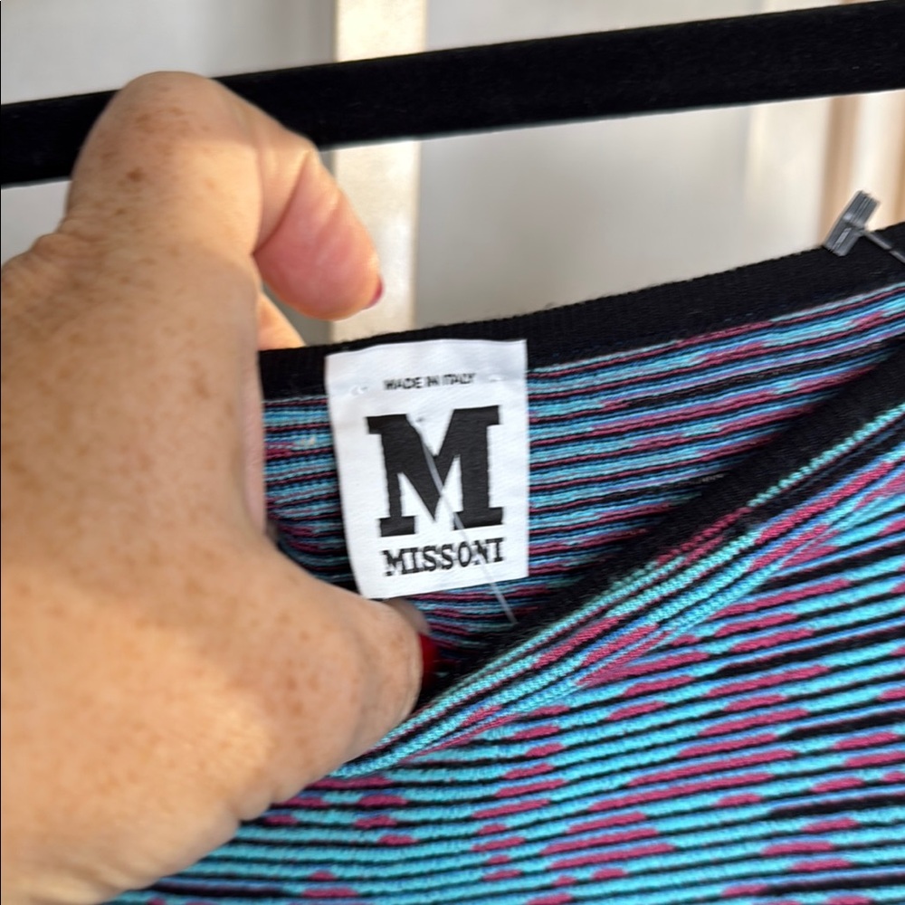 M by Missoni Blue and Brown Mini Pencil Skirt - Picture 4 of 4